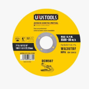 DISCO DE CORTE METAL DE 7"X1/16" X7/8"(180X1.6X22.23MM)  UYUSTOOLS